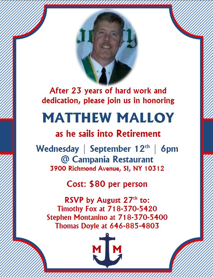 Matt Malloy's Retirement Party @ Campania Restaurant | New York | United States