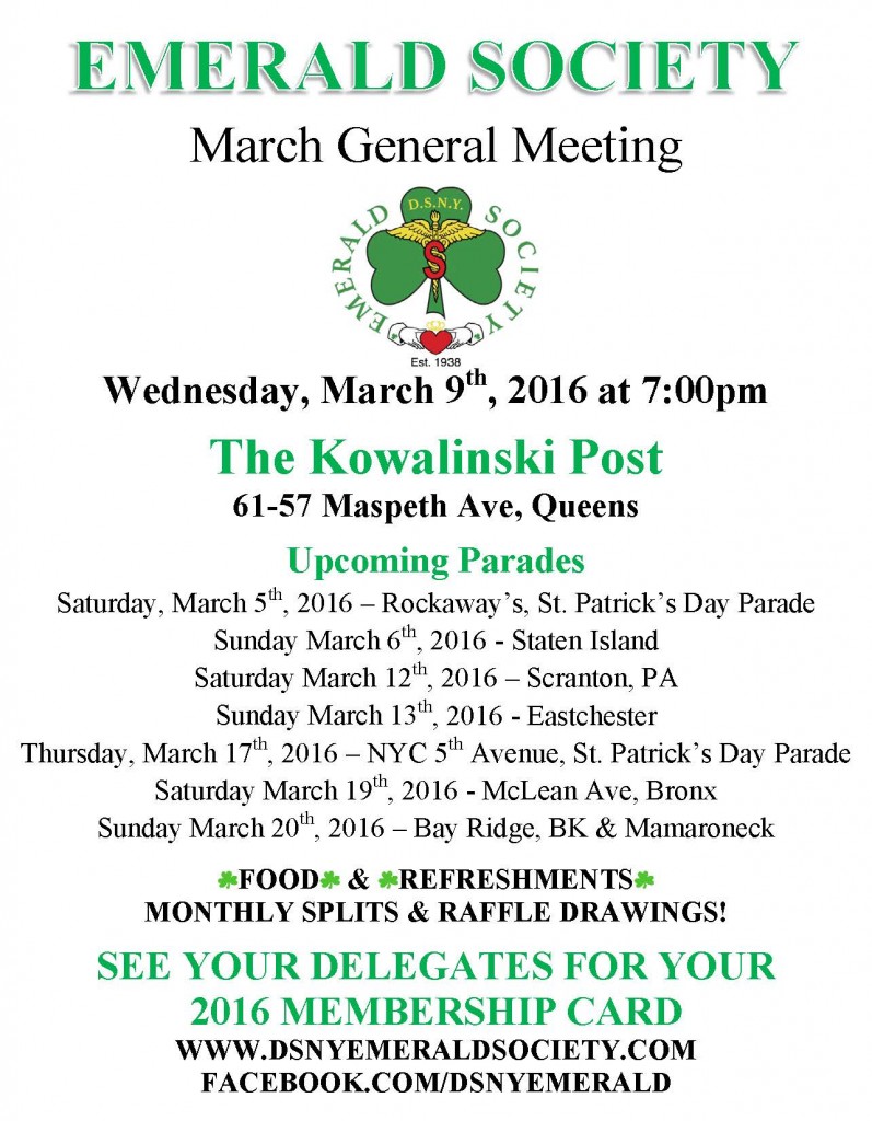 March General Meeting @ The Kowalinski Post  | New York | United States